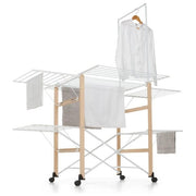 Foppapedretti SuperGulliver Evo Stendibiancheria Pieghevole 35 m con Ruote e Barra Porta Spalle colore Naturale