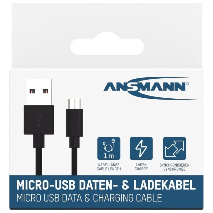 Ansmann Cavo Dati e Ricarica Usb a Micro-Usb 100cm
