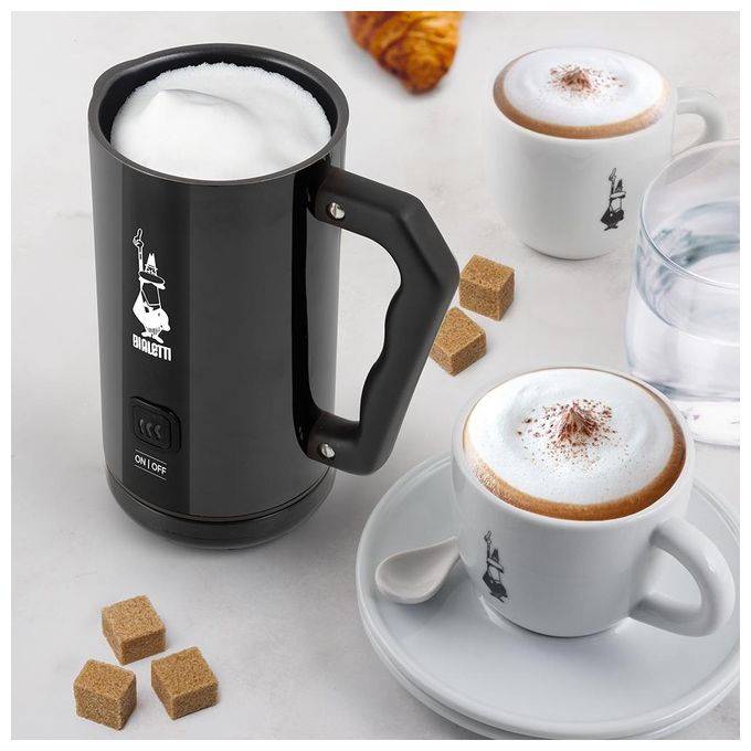 Bialetti Milk Frother Elettrico Montalatte per Cappuccino Nero