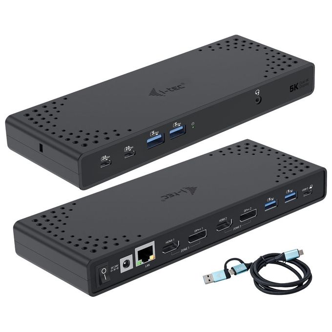 I-tec CADUA4KDOCKPDL2IT Docking Station Doppio Display USB 3.0 USB-C Thunderbolt 3 Gen2 2x DisplayPort 2x HDMI 4K Power Delivery 100W colore Nero