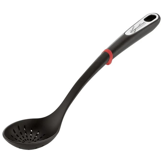 Lagostina 012196000013 Ingenio Smart Cucchiaione Scolapasta in Nylon Anello Antiscivolo Lavabile in Lavastoviglie colore Nero