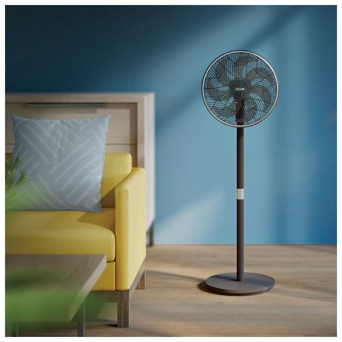 Philips CX3550-01 Serie 3000 Ventilatore a Piantana 40 cm 7 Pale 2562 m³-h 19 dB 3 Velocita' Timer Wi-Fi colore Grafite
