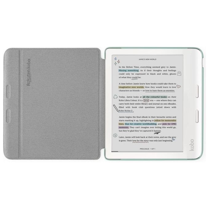 Kobo N428-AC-GR-O-PU Basic SleepCover Custodia per eReader Libra Colour 7'' colore Verde