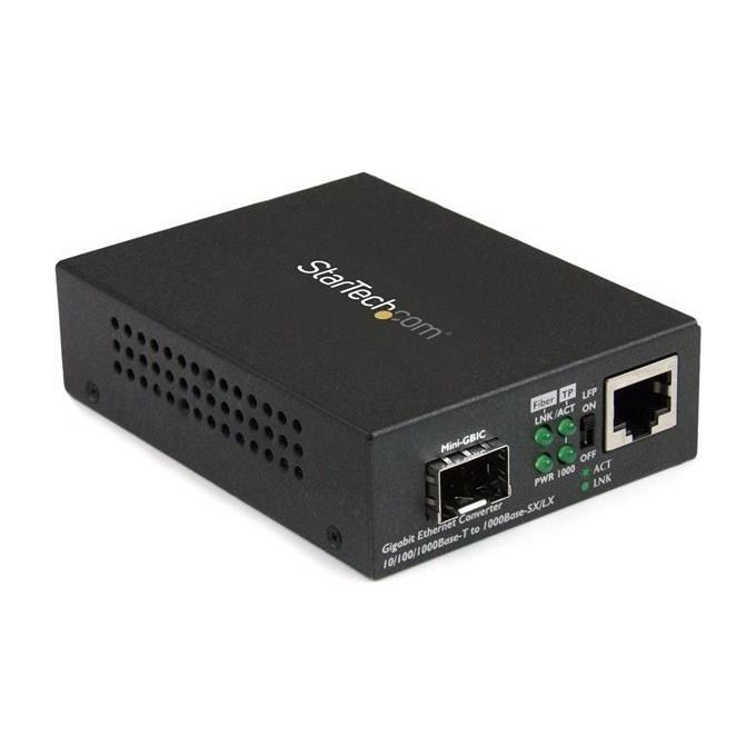 Startech Convertitore multimediale Gigabit Ethernet a Fibra con slot SFP aperto 10-100-1000