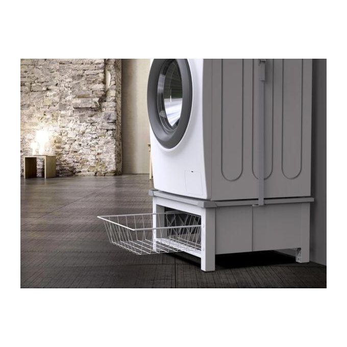 Meliconi 656143 Base Space Basket Rialzo Lavatrice Asciugatrice 30 cm Cestello 32 lt 250 Kg Universale colore Bianco