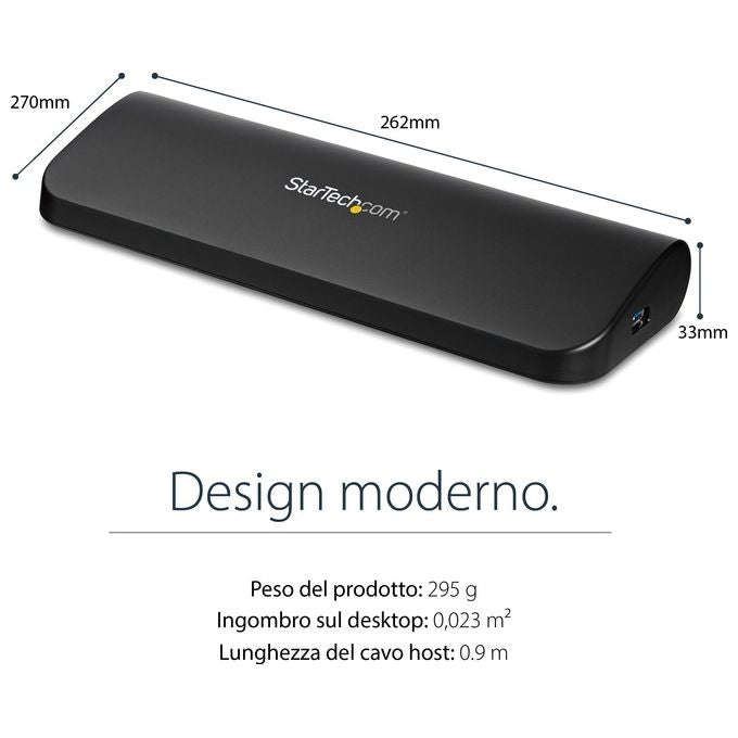 Docking station Universale USB3.0 per laptop VGA DVI HDMI - Dual-Monitor con Ethernet audio