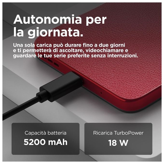 Motorola MOTO G05 Smartphone Dual SIM 6.67'' 4G 4GB 128GB Android 15 Fotocamera 50MP Batteria 5200mAh colore Rosso