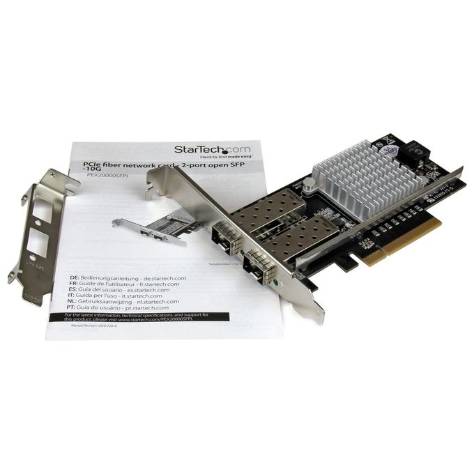 Startech Scheda di rete PCI Express in Fibra ottica da 10Gb con 2 porte SFP+ aperto con Chip Intel