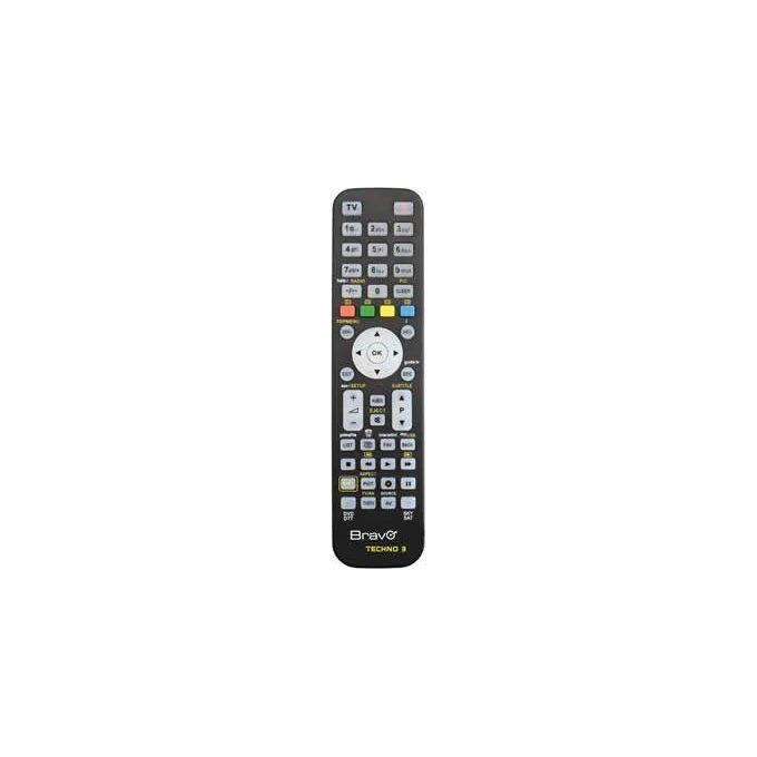 Bravo 92602666 Techno 3 Telecomando Universale Programmabile 3 Banchi di Memoria TV VCR DVD SAT DTT SKY colore Nero