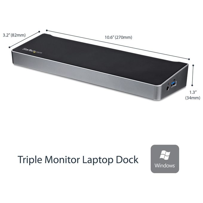 Startech Docking Station replicatore di porte Universale per 3 portatili - video triplo - USB 3.0