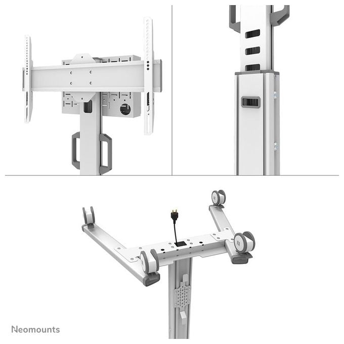 Neomounts FL50S-825WH1 Carrello TV da Pavimento Regolabile in Altezza 37-75'' VESA 100x100-600x400 mm 70 Kg TUV Certificato colore Bianco
