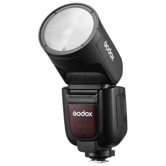 Godox 11417 V1Pro Flash TTL Testa Rotonda 76 Ws 28-105 mm 2,4 GHz 32 Canali 5 Gruppi Batteria Li-ion Ricaricabile USB-C colore Nero
