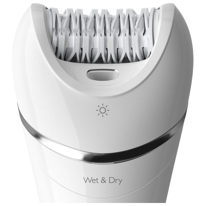 Philips BRE710-00 Serie 8000 Epilatore Wet and Dry Senza Fili 32 Dischi colore Bianco