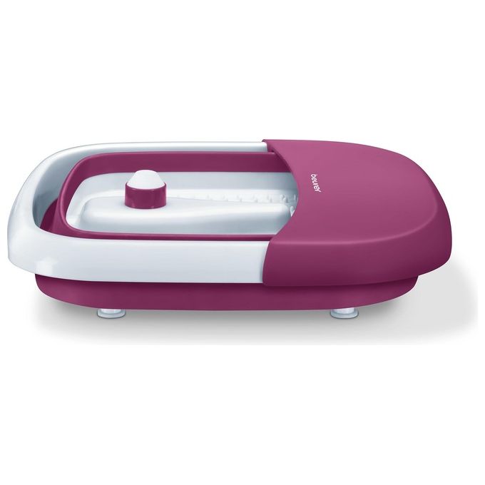 Beurer FB 30 - Massaggiatore elettrico per piedi, tecnologia idromassaggio + vibrazione, 3 livelli di intensita', Alimentazione a rete, Funzioni: riscaldamento acqua, rulli massaggianti, richiudibile salvaspazio, Accessori inclusi, Colore Bianco-Grigio