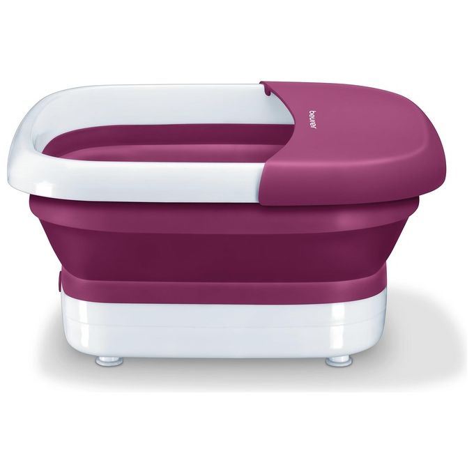 Beurer FB 30 - Massaggiatore elettrico per piedi, tecnologia idromassaggio + vibrazione, 3 livelli di intensita', Alimentazione a rete, Funzioni: riscaldamento acqua, rulli massaggianti, richiudibile salvaspazio, Accessori inclusi, Colore Bianco-Grigio