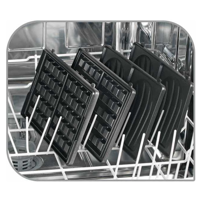Tefal SW854D Snack Collection Tostiera Sandwich e Waffle 700W piastre antiaderenti rimovibili colore Nero