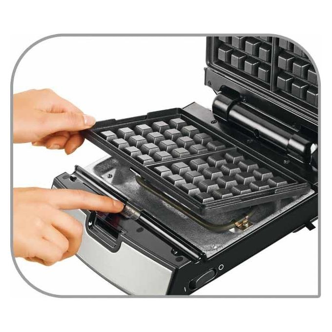 Tefal SW854D Snack Collection Tostiera Sandwich e Waffle 700W piastre antiaderenti rimovibili colore Nero