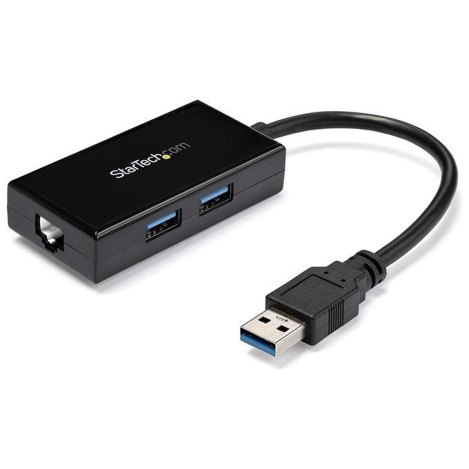StarTech Adattatore Usb 3.0 a Ethernet Gigabit con Hub Usb a 2 Porte Incorporato