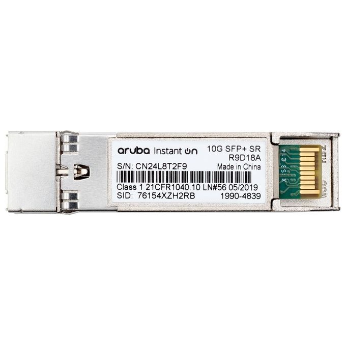 HPE Aruba Ricetrasmettitore SFP+ 10G Fibra Ottica SR 300m OM3 MMF LC Rete Ethernet