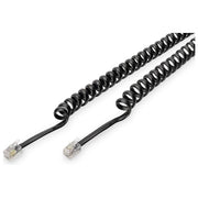 Digitus cavo di connessione per cornetta telefonica a spirale mt 2 (cm 30) colore nero
