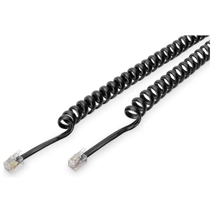 Digitus cavo di connessione per cornetta telefonica a spirale mt 2 (cm 30) colore nero