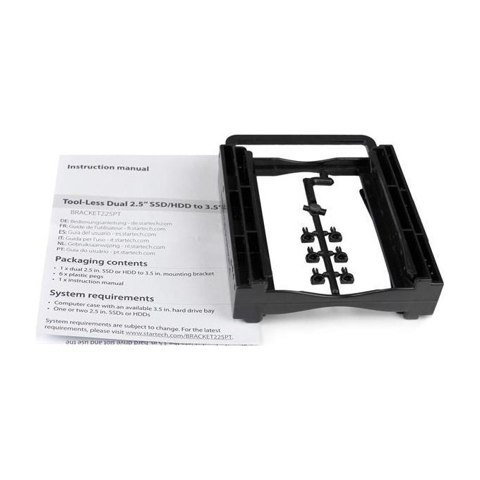 StarTech Staffa di Montaggio Tool-Less per Doppio Disco Rigido Ssd-Hdd da 2,5'' per Alloggiamento da 3,5