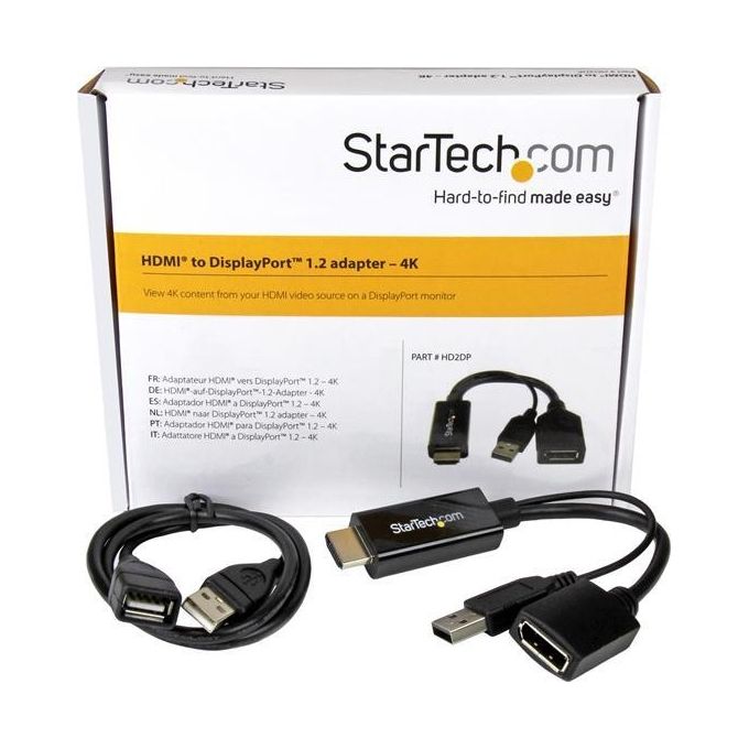 Startech adattatore - convertitore hdmi a dp alimentato via usb - ultra hd 4k