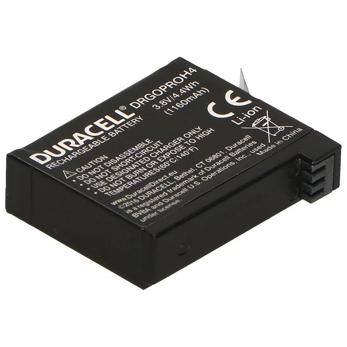Duracell DRGOPROH4 Batteria per Action Cam Li-Ion 1160 mAh 3.8 V compatibile GoPro Hero 4 colore Nero