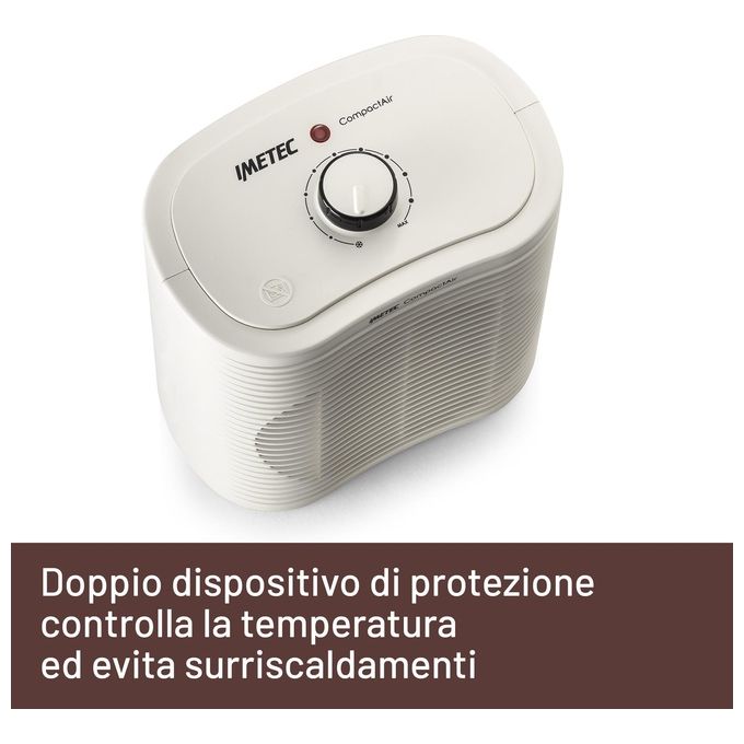 Imetec 4032 Compact Air Termoventilatore 2000W termostato regolabile funzione antigelo colore Bianco