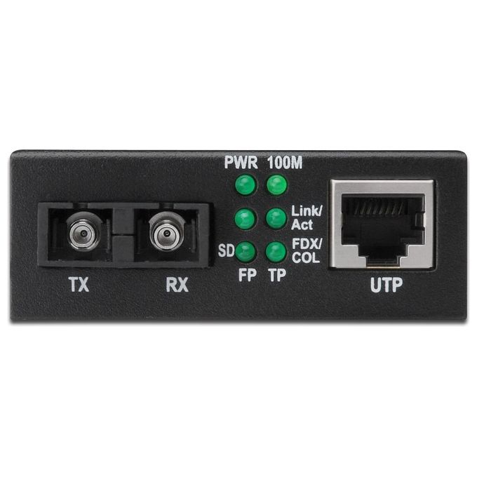 Digitus Fast Ethernet, RJ-45-SC Convertitore Multimediale di Rete 100 Mbit-s 1310 nm Modalita' Multipla Nero