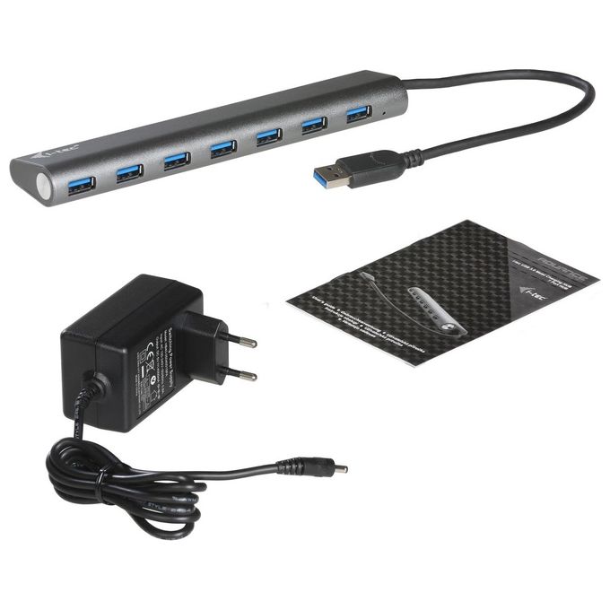 I-Tec Metal U3HUB778 Hub di Interfaccia Usb 3.0 Type-A 5000Mbit-s Argento