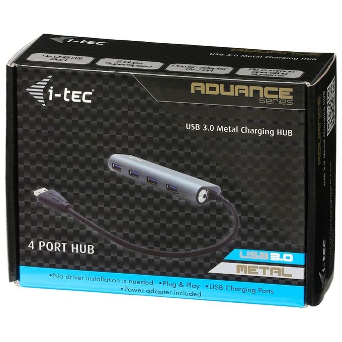 I-Tec Metal U3HUB448 Hub di Interfaccia Usb 3.2 Gen 1 Type-A 5000 Mbit-s Grigio