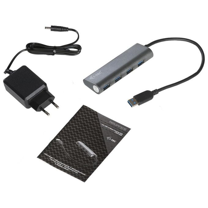 I-Tec Metal U3HUB448 Hub di Interfaccia Usb 3.2 Gen 1 Type-A 5000 Mbit-s Grigio