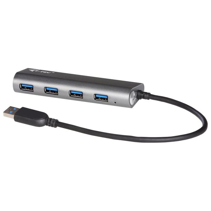 I-Tec Metal U3HUB448 Hub di Interfaccia Usb 3.2 Gen 1 Type-A 5000 Mbit-s Grigio