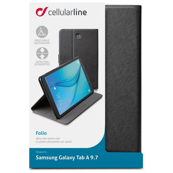 Cellular Line Custodia per Samsung Galaxy Tab 9,7 ''Nero