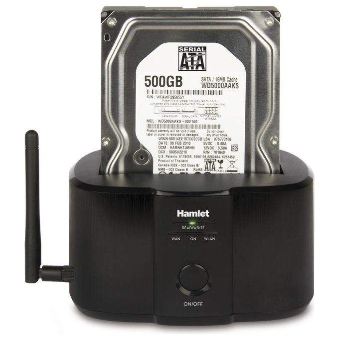 Hamlet-Wi-Fi Single Bay Docking Station for 2.5-3.5 SATA HDD