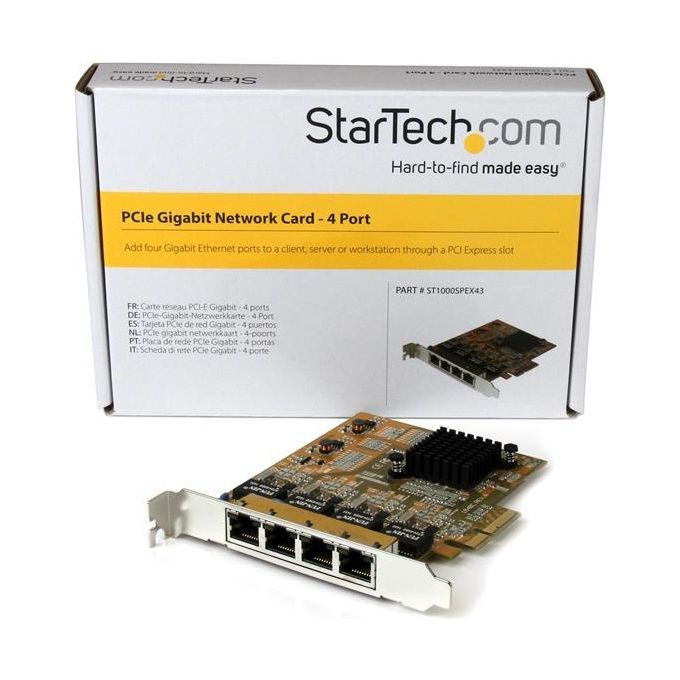 Startech ST1000SPEX43 Adattatore Scheda di Rete Ethernet Gigabit PCI Express NIC a 4 Porte