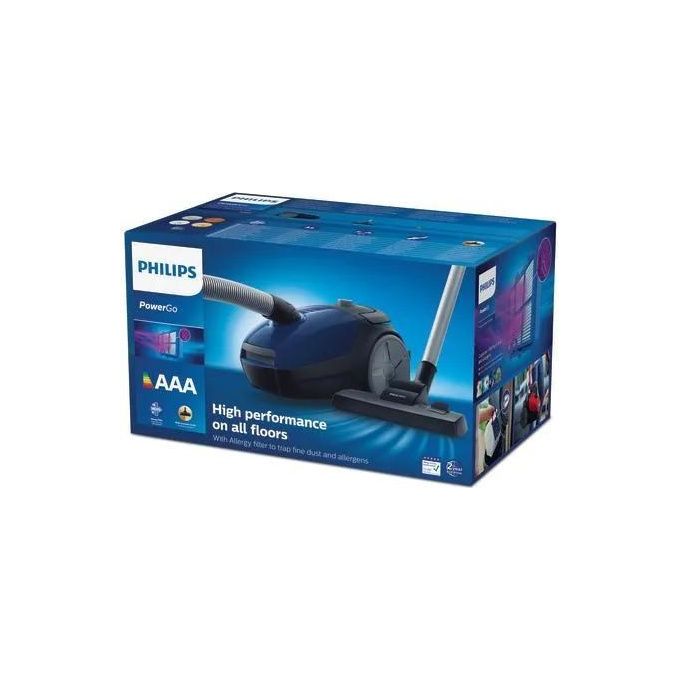 Philips FC8240-09 PowerGo Aspirapolvere a Traino con Sacco 3 L 900 W 77 dB colore Blu