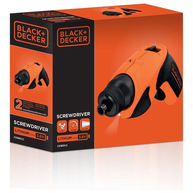 Black+Decker Svitavvita a Batteria al Litio 3,6V VelocitÃ  Fissa 180 Giri-Min