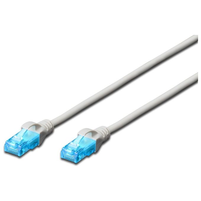 Digitus Cavo Rete Utp Cat. 5E Non Schermato - Lunghezza Mt. 0,5 - Colore Grigio