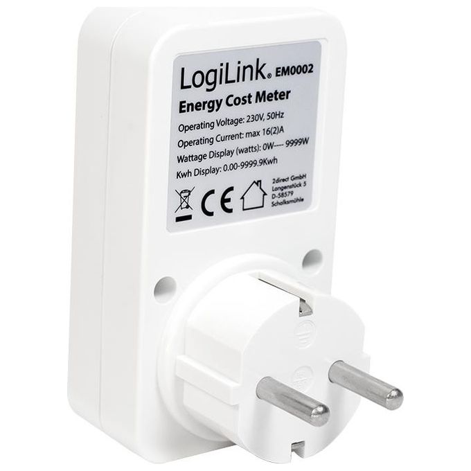 Logilight presa shuko 16a con misuratore di costi energetici