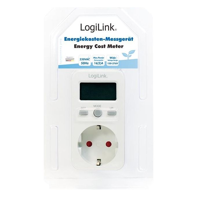 Logilight presa shuko 16a con misuratore di costi energetici