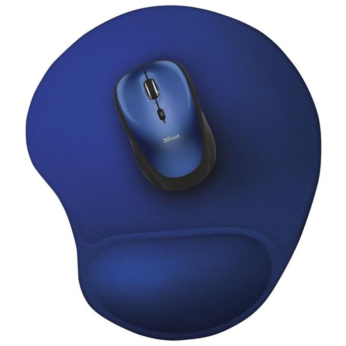 Trust Tappetino per Mouse con Poggiapolsi in Gel, Azzurro