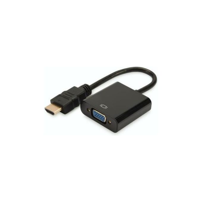 Digitus cavo adattatore hdmi maschio-vga femmina cm. 15 con presa audio 3,5mm. colore nero