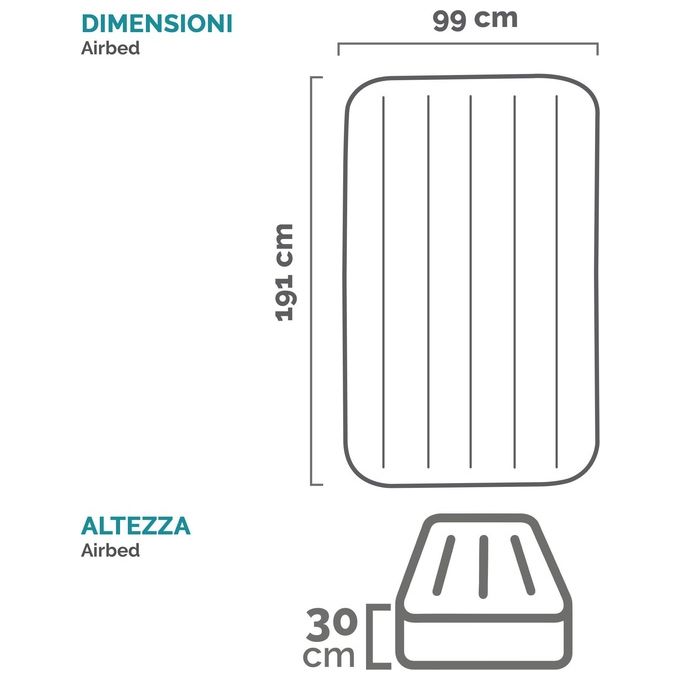 Intex Materasso Pillow Rest Mid-Rise Singolo Dura Beam Con Tecnologia Fiber Te