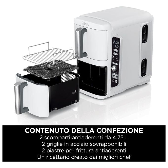 Ninja SL400EUWH Friggitrice ad aria 9.5 L 2470 W 6 programmi Display incluso colore Bianco