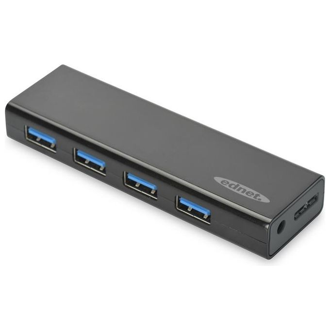 Ednet hub 4 porte usb 3.0 con alimentatore