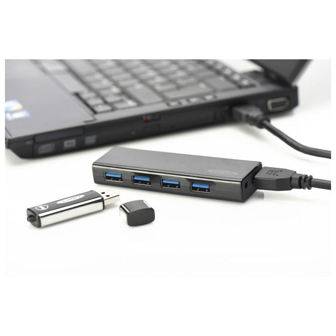 Ednet hub 4 porte usb 3.0 con alimentatore