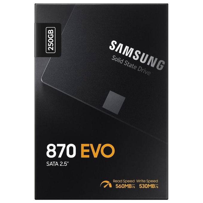 Samsung MZ-77E250B-EU 870 EVO SSD 2.5'' SATA III 250 GB V-NAND MLC 560 MB-s lettura 530 MB-s scrittura colore Nero