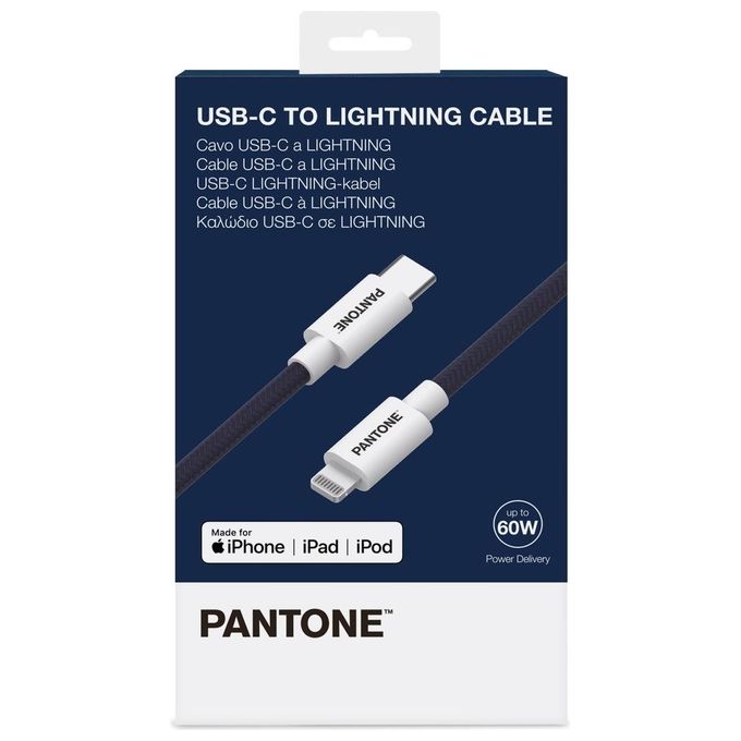 Pantone Cavo USB-C a Lightning Compatibile con Dispositivi Apple e Sistema iOS Navy